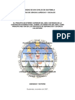 El principio del interés superior del niño en procesos de separación y divorcio