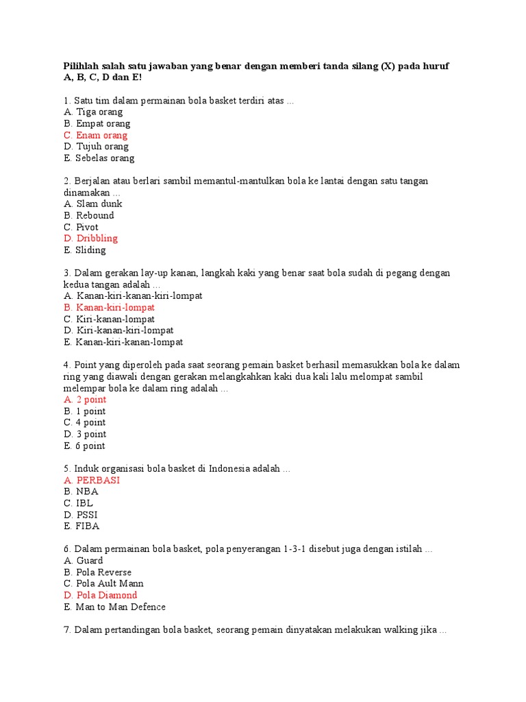 Soal Bola Basket