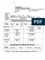 Sheet 1: Patient's Assesment Patient History Form