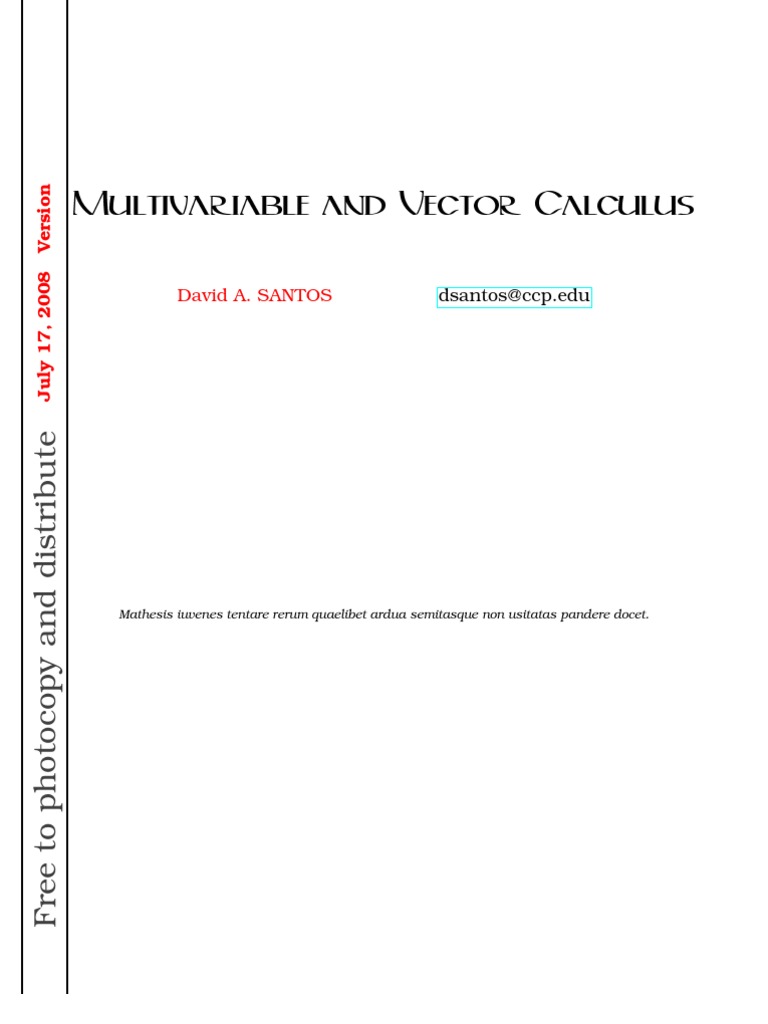 Vector Calculus | PDF