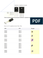 Tabela de Pinagens (Pinos) de Transistores e Reguladores de Tensão - 04 PÁGINAS