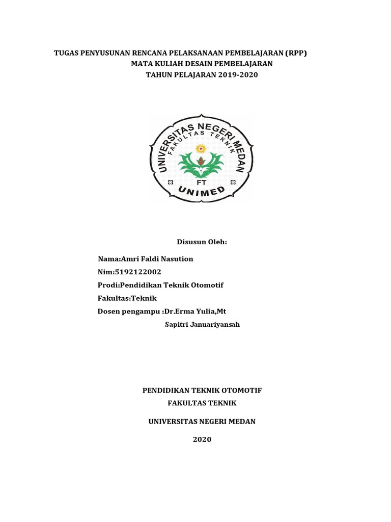 Tugas RPP Desain Pembelajaran | PDF