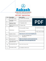 KVPY 2020 Important Dates