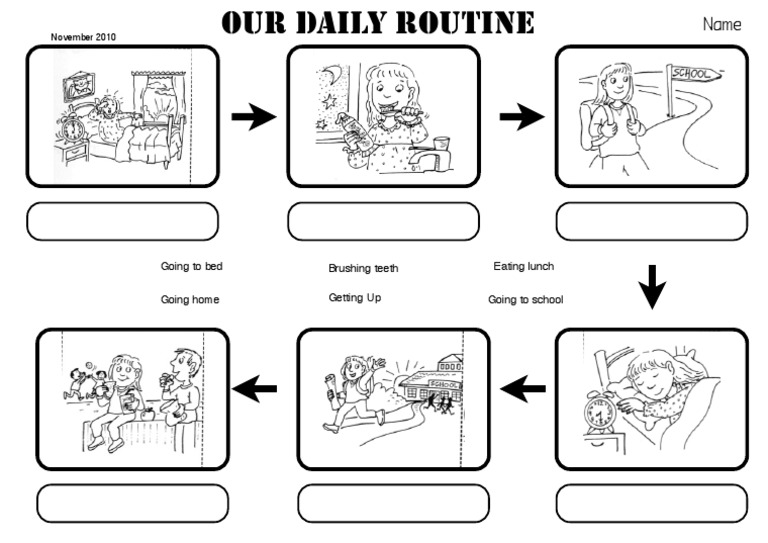 Sequencing Daily Routine With Pictures | PDF | Language Arts ...