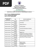 Department of Education: Individual Daily Log and Accomplishment Report