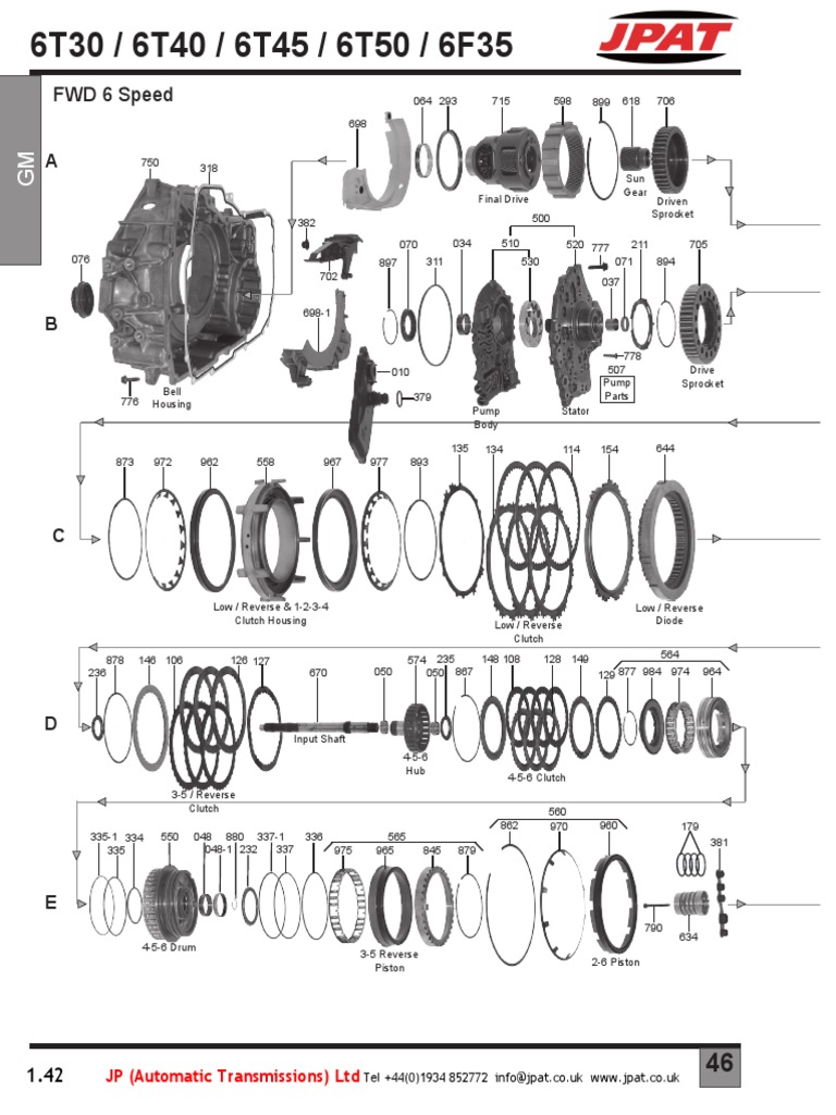 6F35 Transmission Parts Overview | PDF | Transmission (Mechanics) | Gear