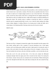 10 - Front Axle & Steering System