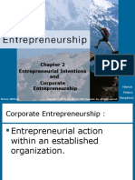 Entrepreneurial Intentions and Corporate Entrepreneurship: Hisrich Peters Shepherd