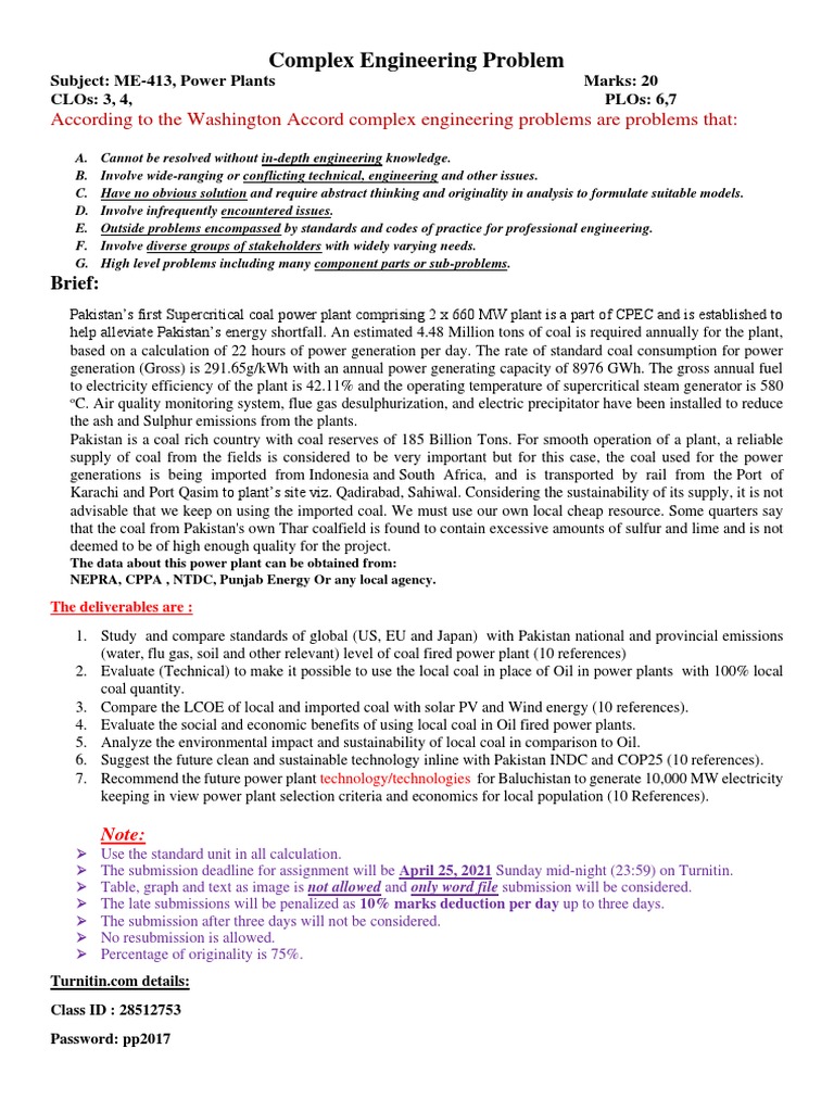 Complex Engineering Problem: According To The Washington Accord Complex ...