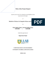 Title of The Project Report: Bachelor of Science in Computer Science and Engineering