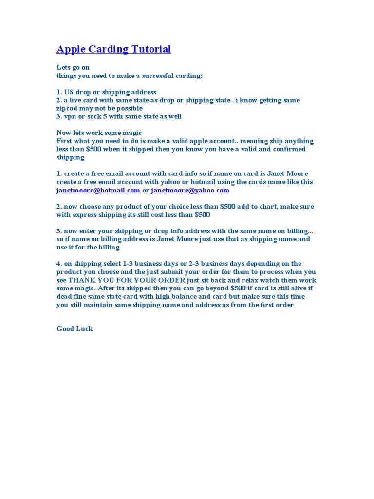 Apple Carding Tuts 1 Pdf Business Self Improvement