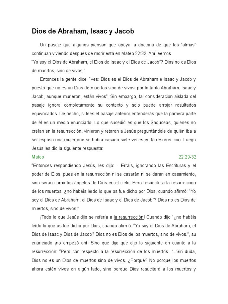 Dios de Abraham J Isaac y Jacob PDF