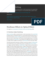 Optical Switching: Nonlinear Effects in Optical Fibers