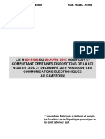 Loi N°2015 006 Du 20 Avril 2015 Modifiant Et Completant Certaines Dispositions de La Loi de 2010 Lce