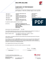 Certificate No. 2531-CPR-232.1482: Ertificate of Constancy of Performance