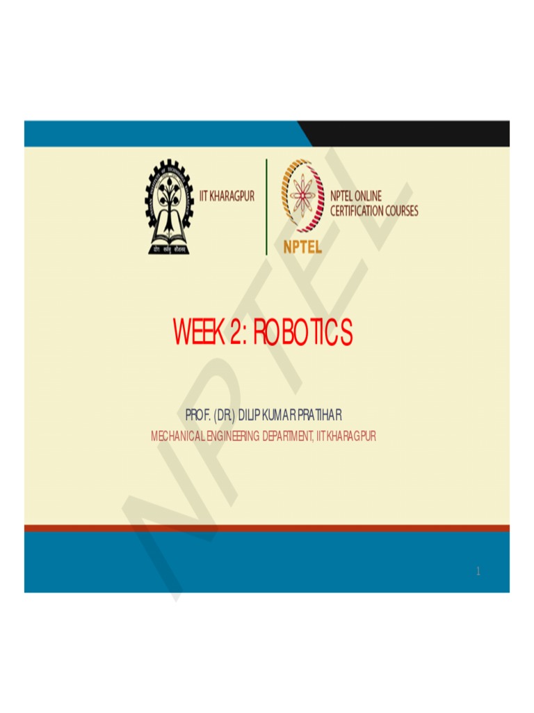Week 2 Lecture Material - Watermark PDF | PDF | Robotics | Robot