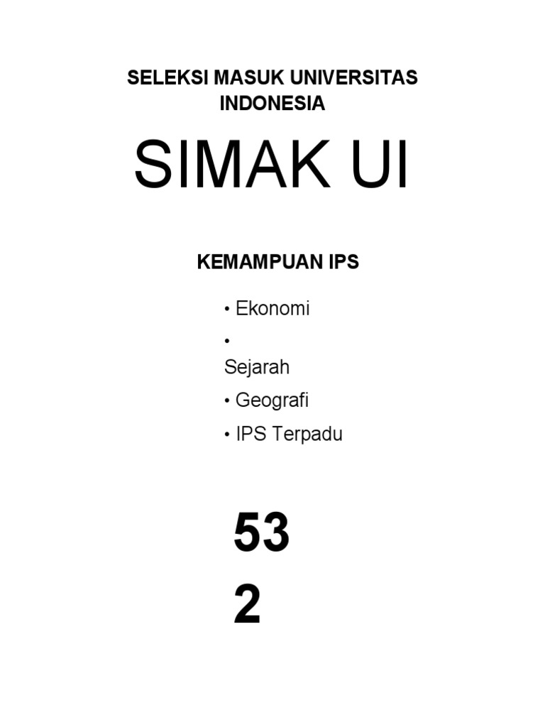 Soal SIMAK UI IPS 2025 dan Petunjuk Ujian | PDF