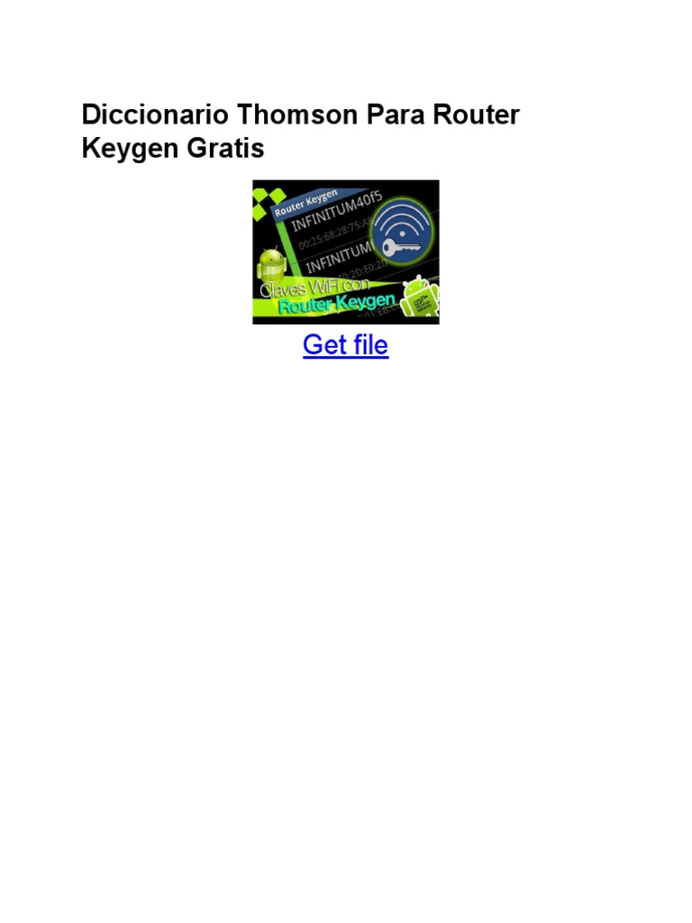 Diccionario Thomson para Router Keygen Gratis PDF