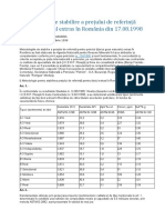 Metodologia de Stabilire a Prețului de Referință Pentru Petrolul Extras În România Din 17.08.1998