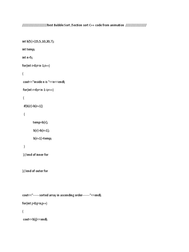 Bubble Sort | PDF
