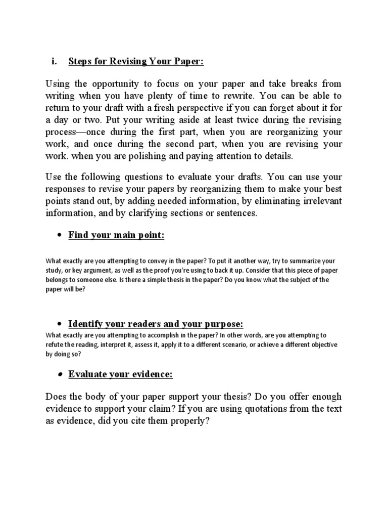 Paper Revision Guide for Students | PDF | Ambiguity | Communication