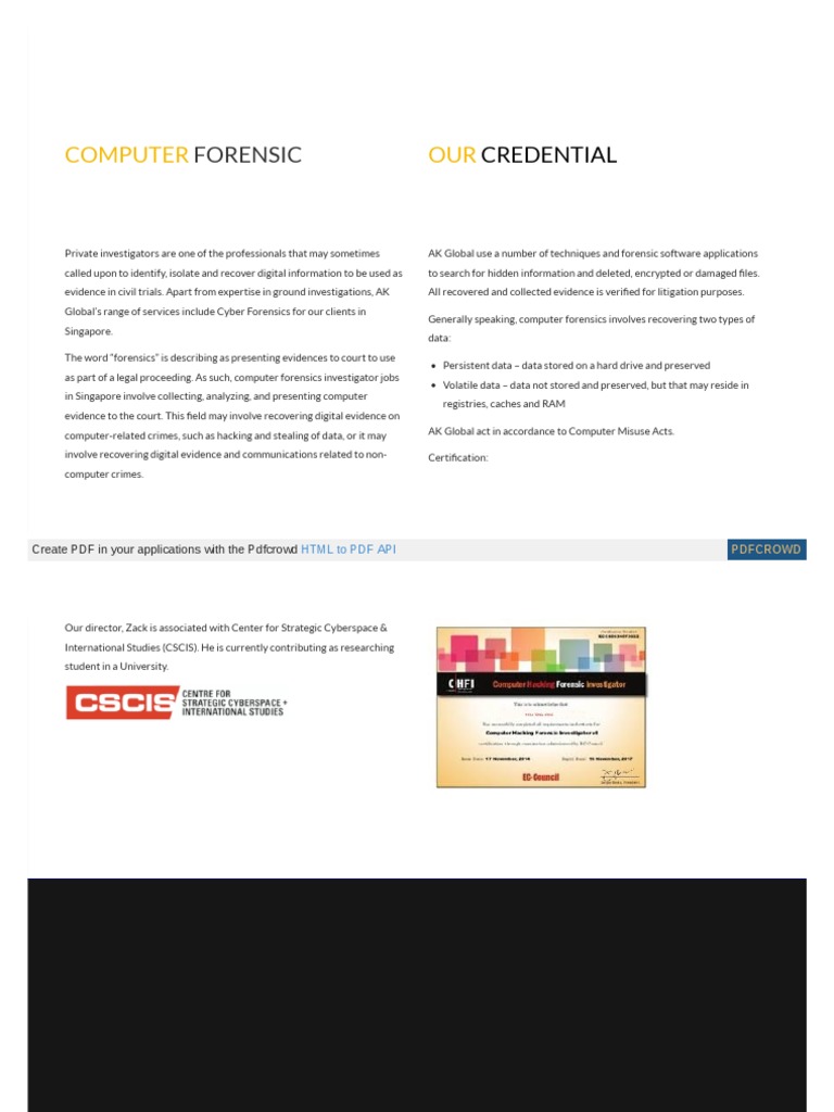 Computer Forensic Singapore | PDF | Computer Forensics | Cybercrime