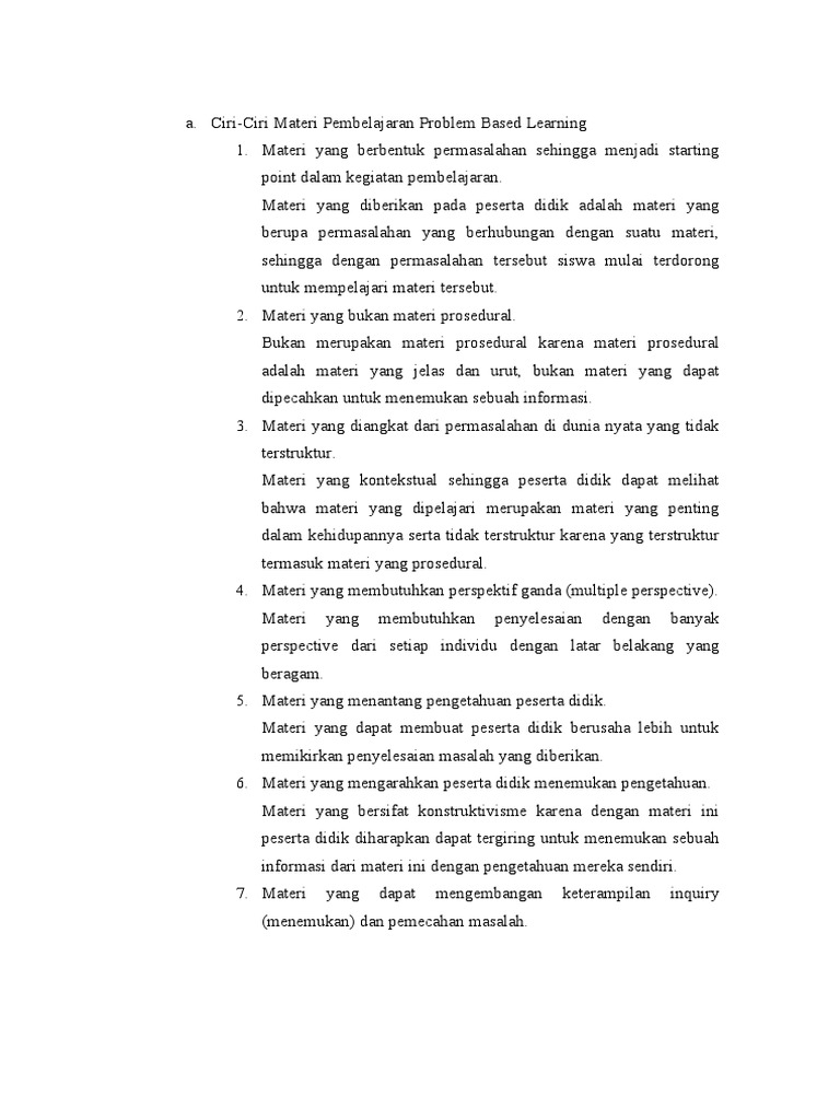 Ciri-Ciri dan Kelebihan PBL dalam Pembelajaran | PDF | Karier ...