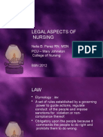 Legal Aspects of Nursing: Nelia B. Perez RN, MSN PCU - Mary Johnston College of Nursing BSN 2012