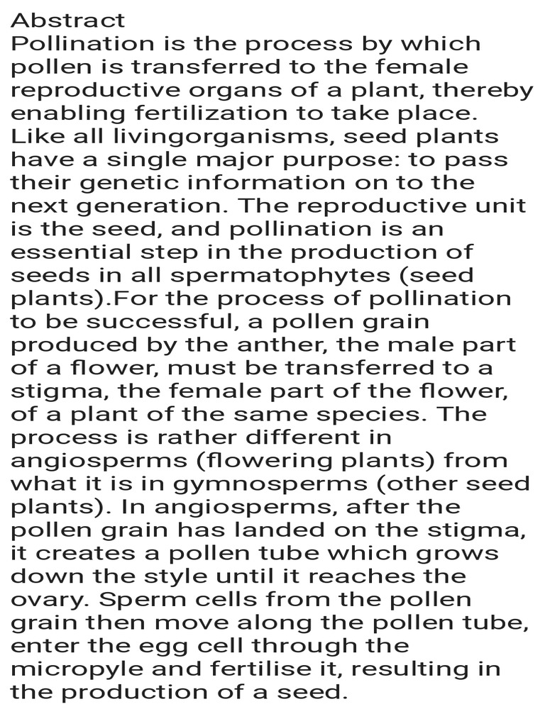 Understanding Plant Pollination Processes | PDF | Pollination | Flowers