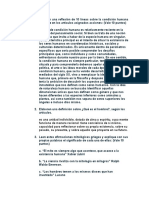 Realicen Una Reflexión de 10 Líneas Sobre La Condición Humana Presente en Los Artículos Asignados Acciones