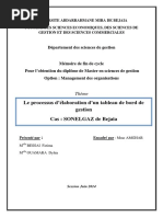Le Processus d’Élaboration d’Un Tableau de Bord de Gestion