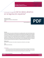 Los Principios de Los Datos Abiertos en La Legislación Española