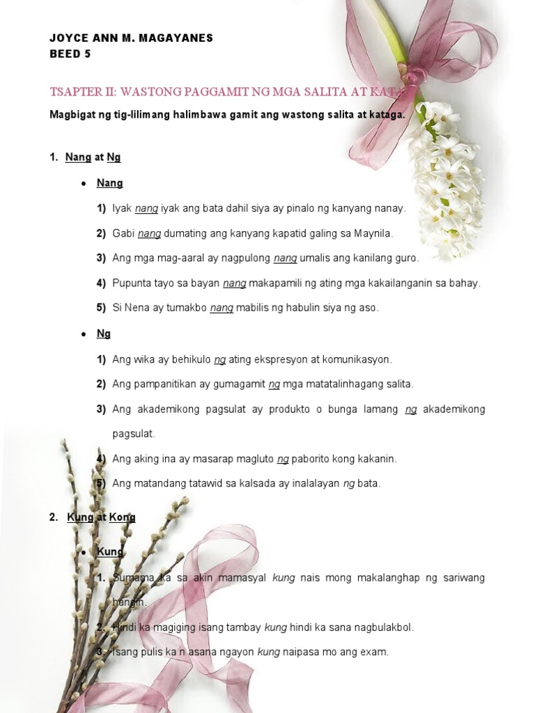 Ge 10 Wastong Paggamit NG Mga Kataga | PDF
