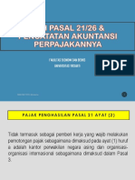 PPH Pasal 21 Dan 26 Dan Pencatatan Akuntansi Perpajakannya