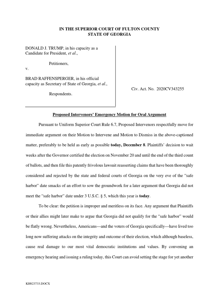 Emergency Motion for Oral Argument | PDF | Laches (Equity) | Lawsuit