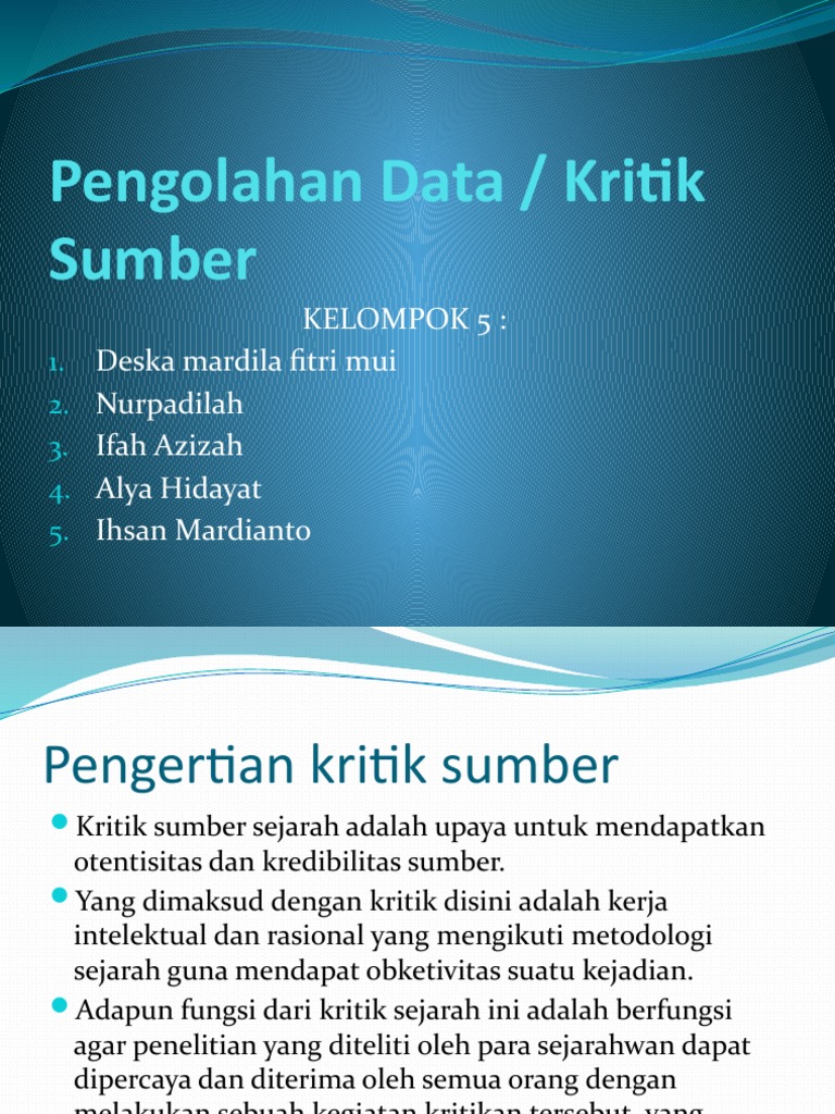 Kritik Sumber Sejarah: Eksternal & Internal | PDF