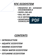 Aquatic Ecosystem: - Presented By:-Goswami - PAPER:-CBO-405 - ROLL NO:-204 - M.SC (Botany) Sem: - 2 - Department