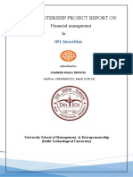 Summer Internship Report on Financial Management at IIFL Securities
