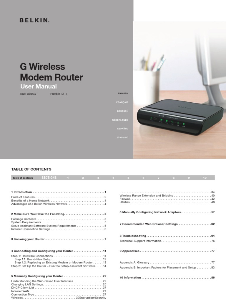 Belkin Wireless Router Manual | PDF