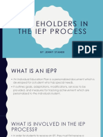 Stakeholders in The Iep Process J