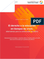 El Derecho a La Educacion en Tiempos de Crisis - Alternativas Para La Continuidad Educativa