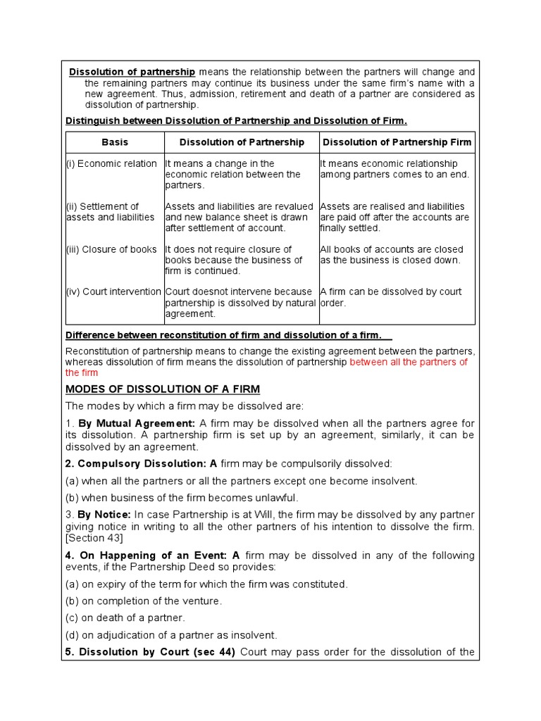 Dissolution Revision Final | PDF | Balance Sheet | Debits And Credits