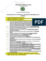 Listado Documentos y Organización de La Carpeta