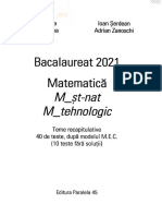 Bacalaureat 2021. Matematica M Stiintele Naturii, M Tehnologic - Mihai Monea, Steluta Monea