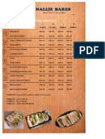 Nalliz Bakes: Sandwiches Price List