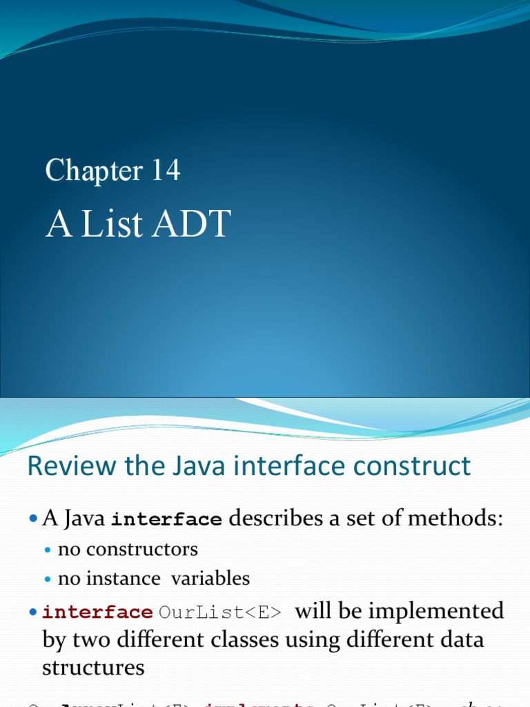 A List Adt PDF Method Programming) Interface