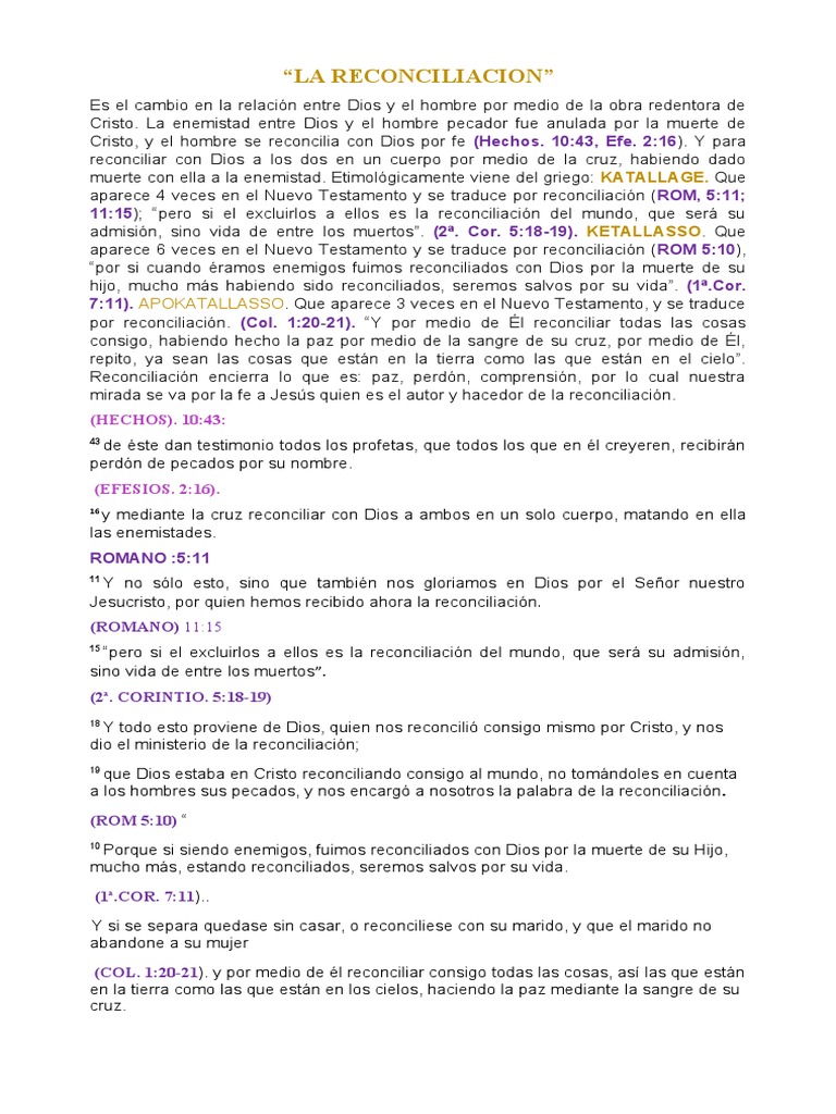 La Reconciliacion | PDF | Cristo (título) | Pecado