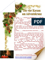 Vier Kerzen Am Adventskranz