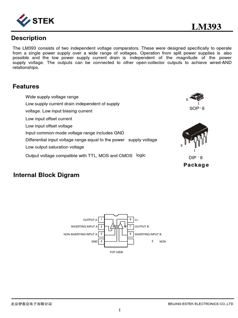 LM393 Voltage Comparator Overview | PDF | Electrical Equipment ...