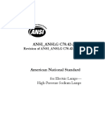 ANSI - ANSLG C78.42-2009 For Electric Lamps - High - Pressure Sodium Lamps